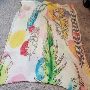 Rue + Jane Colorful Feather Printed 100% Modal Scarf